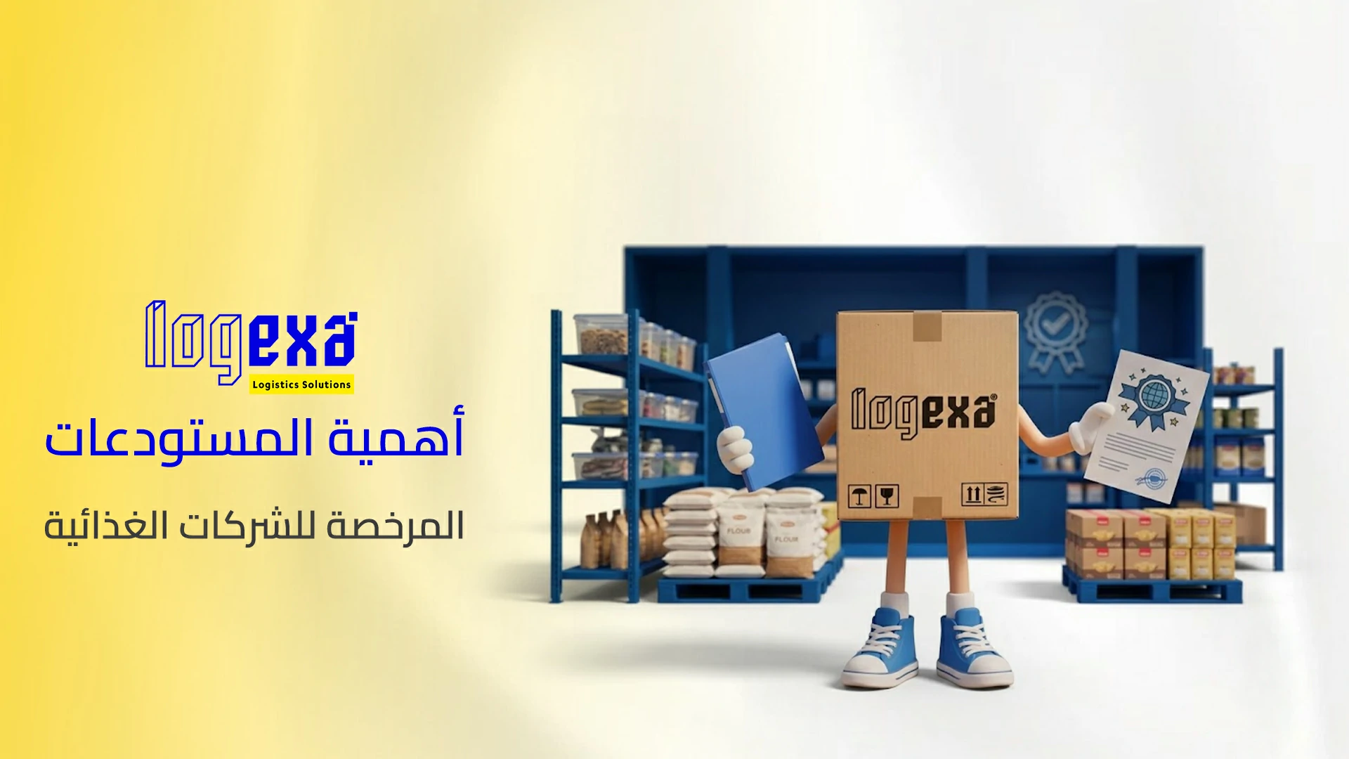 أهمية المستودعات المرخصة للشركات الغذائية | تخزين آمن مع لوجيكسا